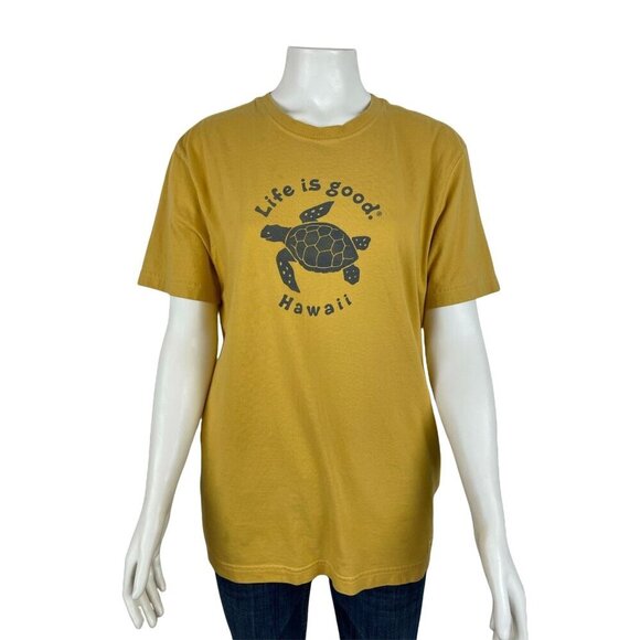 Life Is Good Short Sleeve Small Shirt Hawaii Turtle Yellow - Picture 1 of 8